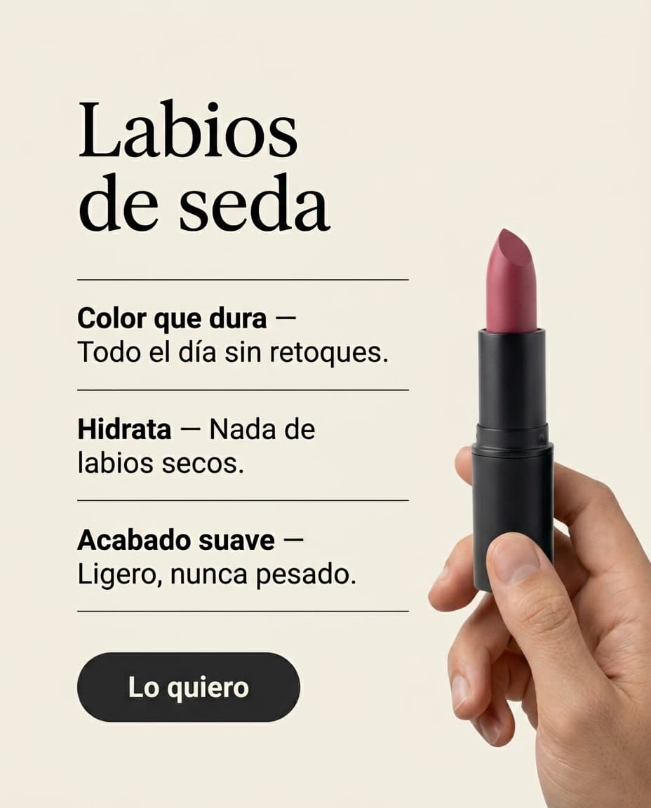 Anuncio de cosmética con beneficios para Meta