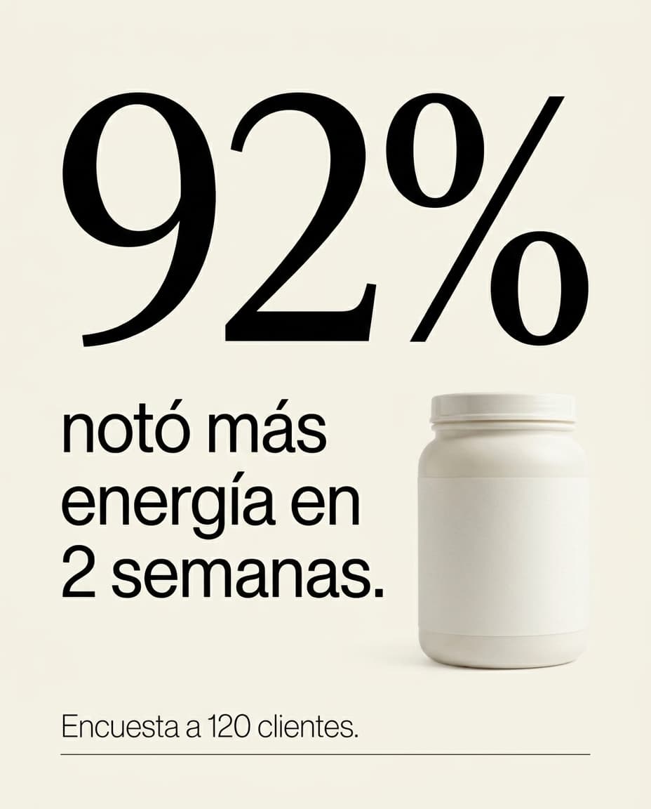 Anuncio con estadística de resultados para Meta